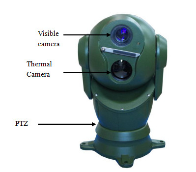 30X Optical Zoom Dome Dual Thermal Camera Panjang Rentang Ptz Camera Untuk Kendaraan Mounted