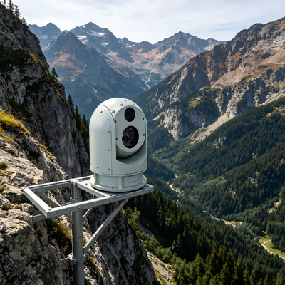 Kamera Keamanan Termal Sensor yang Tidak Dingin Kamera Keamanan Termal Multi Sensor Jarak Jauh yang Kurang untuk Pengawasan dan Keamanan Perimeter